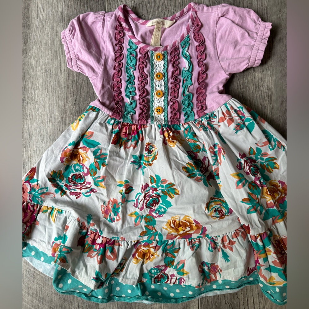 Matilda Jane Kids Dress in Purple and Floral